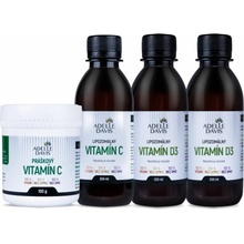 Adelle Davis lipozomálny Vitamín C 200 ml + Adelle Davis lipozomálny Vitamín D3 200 ml + Adelle Davis lipozomálny glutatión 200 ml