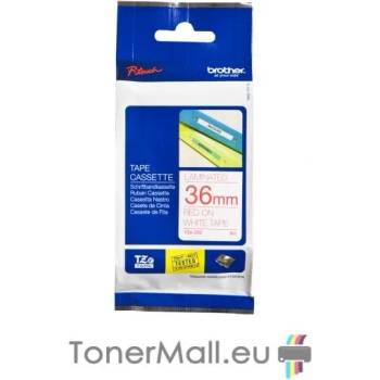 Image 1 of Brother Tape Red on White Brother TZ-262