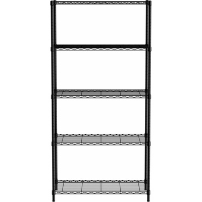 Úložný regál s 5 policemi, HENDI, Černá, 910x455x(H)1830mm