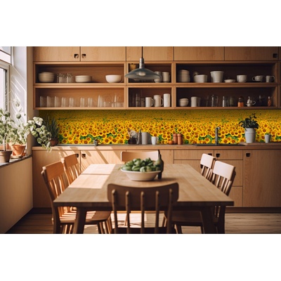 DIMEX ART Фототапет за кухня - връзка от слънчогледи 420 x 60 см