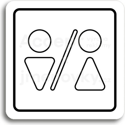 ACCEPT Piktogram WC muži, ženy V - bílá tabulka - černý tisk