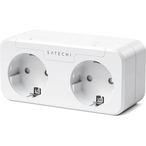 Satechi Dual Smart Outlet - Wi-Fi безжичен контакт с две гнезда, съвместим с Apple HomeKit (ST-HK20AW-EU )