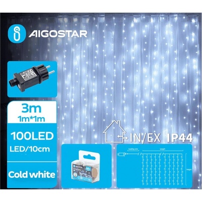 B.V. Aigostar LED Vonkajšia vianočná reťaz 100xLED/8 funkcií 4x1m IP44 studená biela AI1441