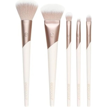 EcoTools Luxe Collection štetec na blending 1 ks + skosený štetec na očnú linku na obočie 1 ks + štetec na aplikáciu korektora 1 ks + štetec na make-up a púder 1 ks + veľký štetec na púder