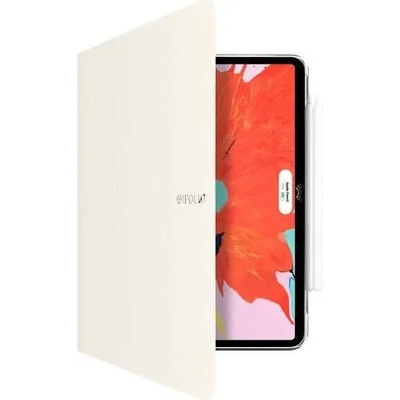 SwitchEasy CoverBuddy Folio Case - кожен кейс с поставка и отделение за Apple Pencil 2 за iPad Pro 11 (2018) (бял)