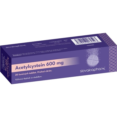 Slovakiapharm Acetylcystein 600 mg citrón 20 ks