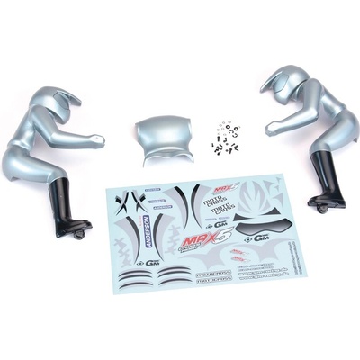 GM RACING Figurka jezdce včetně nálepek stříbrná