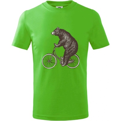 Medveď na bicykli tričko detské Apple Green