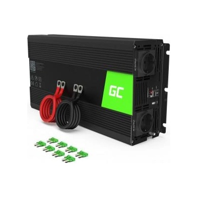Green Cell Инвертор green cell, 12/220v, dc/ac, 1500w/3000w, Чиста синусоида (gc-invert-12v-1500w-inv22)