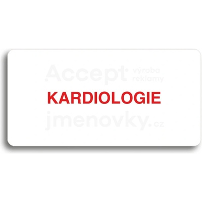 ACCEPT Piktogram KARDIOLOGIE - bílá tabulka - barevný tisk bez rámečku