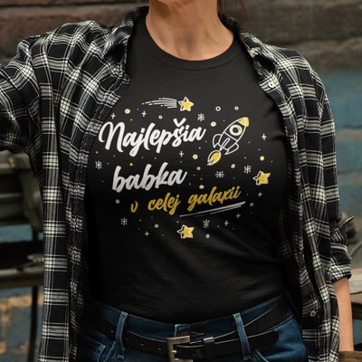 Tričko s potlačou NAJLEPŠIA BABKA Dámsky čierna