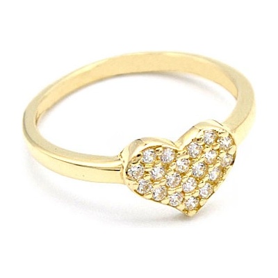 B&B Goldinvestic Zlatý srdce se zirkony N4977