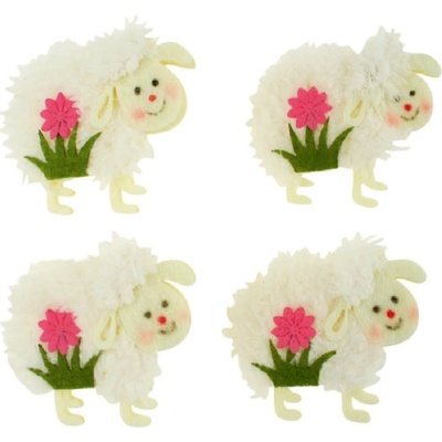 Ovečky plyšové na klipu 5 cm v sáčku 4 kusy