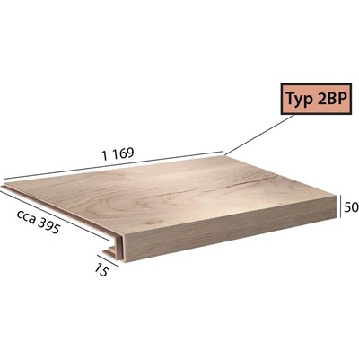 Karndean International Ecoline Step - 2 BP schod s nosom 9522 Dub jesenný krémový