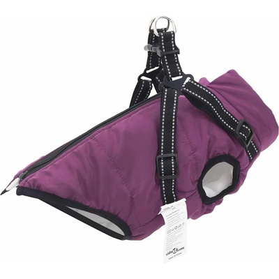 vidaXL Кучешко палто Лилаво L32 Флийс и полиестер (3422522)