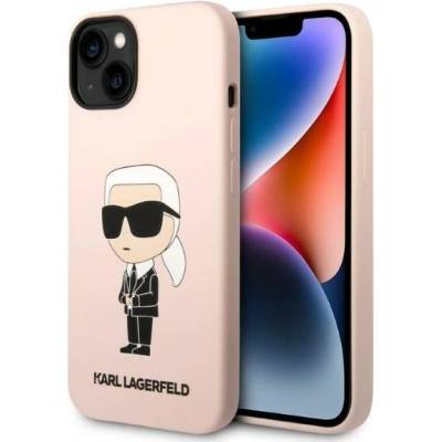 KARL LAGERFELD Кейс Karl Lagerfeld KLHCP14MSNIKBCP за iPhone 14 Plus 6.7", розов / розов, твърд, Silicone Ikonik (KF001410-0)