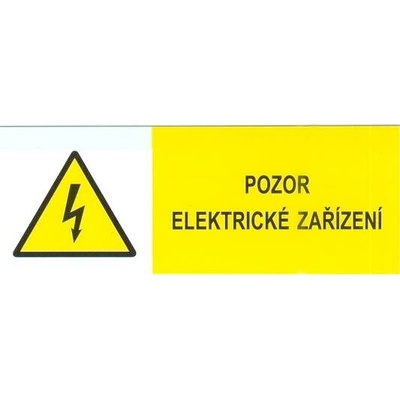 Značení č.18 Pozor elektrické zařízení 9x3,2cm