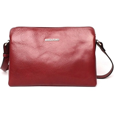 Marta Ponti luxusní tmavědámská kožená crossbody kabelka no. 205 červená