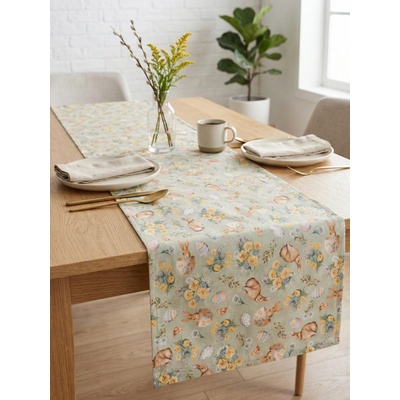 MKLuzkoviny.cz Velikonoční běhoun Zajíčci zelený 40x180cm – Zbozi.Blesk.cz