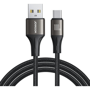JOYROOM Кабел Joyroom Light-Speed Series SA25-AC6, USB-A към USB-C, 100W, 1.2m, черен (6941237109989)
