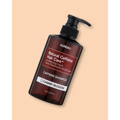 KUNDAL Caffeine Shampoo Cherry Blossom prírodný šampón proti vypadávániu vlasov 500 ml