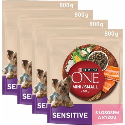 Purina ONE sensitive dog losos 4 x 0,8 kg