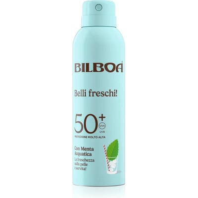 Bilboa Belli Freschi слънцезащитен спрей с мента пиперита SPF 50+ 150ml