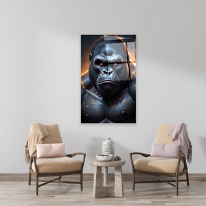 Art gift Стъклено АРТ пано - Мощта на Горилата
