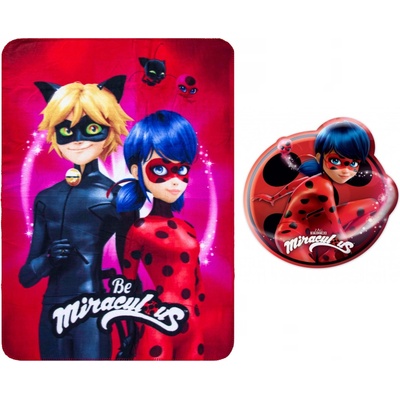 Aymax červená Miraculous Lienka a Čierna mačka deka