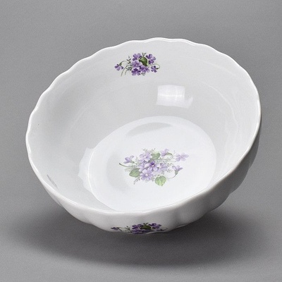 Český porcelán Dubí Mísa válcová fialky 26,5 cm