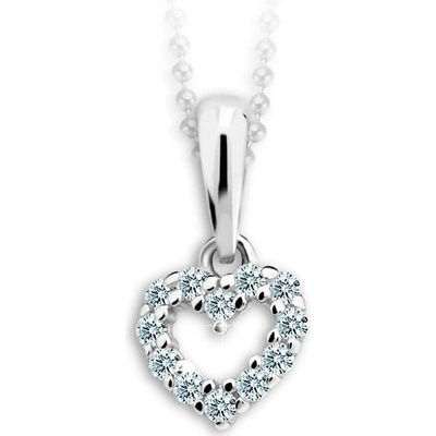 Danfil Dětský přívěsek srdíčko C2157 z bílého zlata s kamínky White