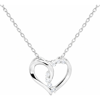 Rafity Stříbrný přívěsek srdce se zirkony P0123 05