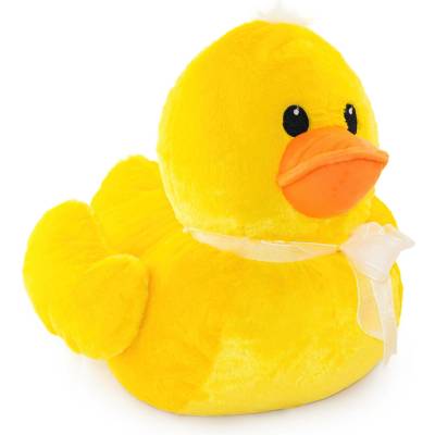 Tea Toys Плюшено пате с бяла панделка Tea, 30 см, Жълт