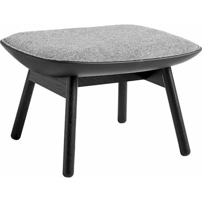 HAY Ottoman Uchiwa, black lacquered solid oak, Hallingdal 116/Sierra SI1001