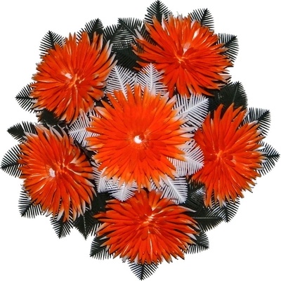 Plastový náhrobný veniec oranžové kvety o 33cm