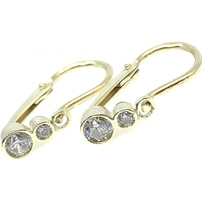 Jan Kos jewellery zlaté náušnice s bílým kamenem 31507437