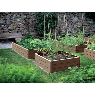 Prosperplast Vyvýšený záhon BASE WOODY IBWS nature ECO 75x75x25cm