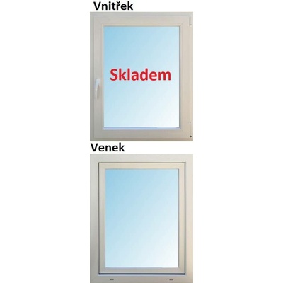 Soft plastové okno 60x90 cm bílé, otevíravé a sklopné, Pravé, bílé