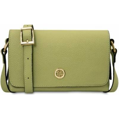 Tuscany Leather Kožená crossbody kabelka Biscuit Lime Green