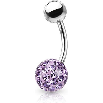 Šperky4U piercing do pupíku s kamínky Crystals From Swarovski kulička BS1003VI-12