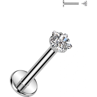 S4U Piercing do brady labreta titan hvězda (1,2 x 8 mm) TIT1349-1208