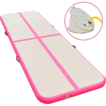 Image 1 of vidaXL Надуваем дюшек за гимнастика с помпа, 400x100x10 см, PVC, розов (91915)