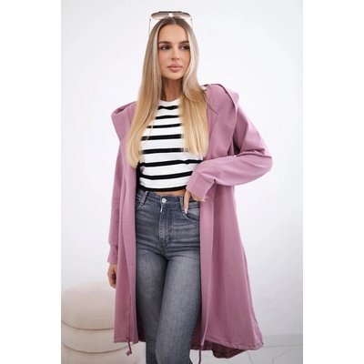Fashionweek športová blezer mikina s kapucňou a potlačou K9005 špinavě růžová