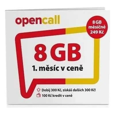 OpenCall SIM karta 8 GB s kreditem 100Kč
