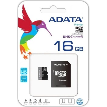 ADATA microSDHC 16GB class 10 + adapter AUSDH16GUICL10-RA1