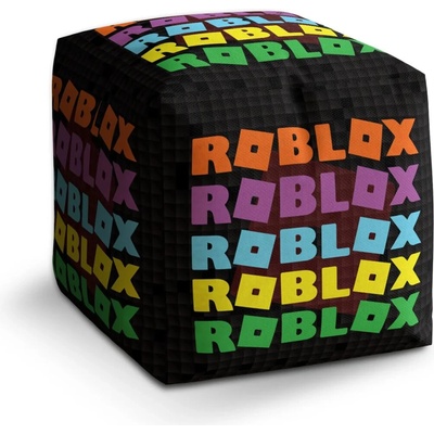 Sablio Taburet Cube ROBLOX Farebný text: 40x40x40 cm