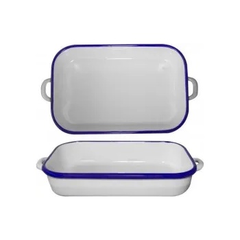 Image 1 of HORECANO Емайлиран ростер правоъгълен 32см синьо/бяло retro-(141/32 1+1+2) (0160209)