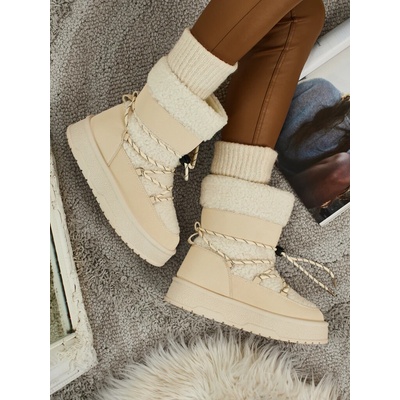 Resti Women's snow boots Quill Haven cream šedá hnedá krémová