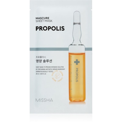 Missha Mascure Propolis подхранваща платнена маска за чувствителна и раздразнена кожа 28ml