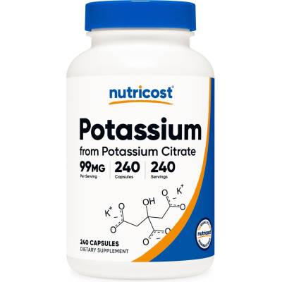 Nutricost Potassium, 99 mg, 240 капсули, Nutricost (67701 (091201) NC)